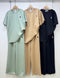 Round Neck Short Sleeves Pullover With Pant Sets